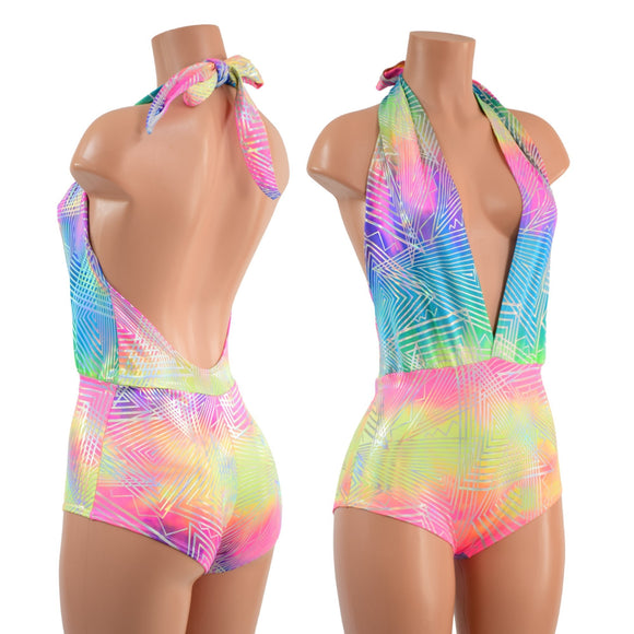 Josie Romper in Spectrum Holographic - Coquetry Clothing