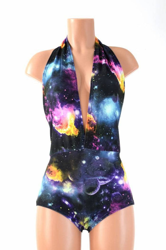 "Josie" Romper in UV Glow Galaxy - Coquetry Clothing