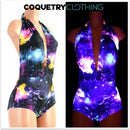 "Josie" Romper in UV Glow Galaxy - Coquetry Clothing