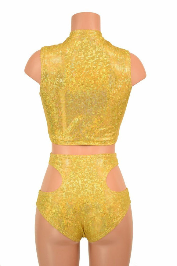 Keyhole Crop Top & Hipnotic Shorts Set - Coquetry Clothing