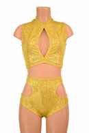 Keyhole Crop Top & Hipnotic Shorts Set - Coquetry Clothing