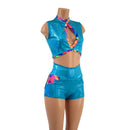 Keyhole Top and 4 Pocket High Waist Shorts - Coquetry Clothing