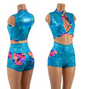 Keyhole Top and 4 Pocket High Waist Shorts - Coquetry Clothing