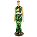 Keyhole Top and Garter Style Solar Flares Set - Coquetry Clothing
