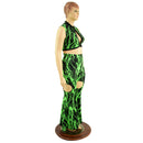 Keyhole Top and Garter Style Solar Flares Set - Coquetry Clothing