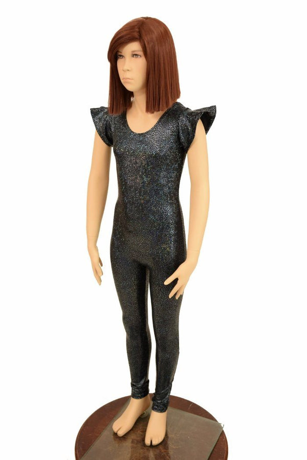 Kids Black Flip Sleeve Catsuit - 5