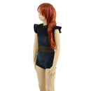 Kids Black Velvet Romper with Mesh Waistband - Coquetry Clothing