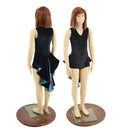 Kids Black Velvet Tuxedo Style Romper - Coquetry Clothing
