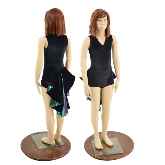 Kids Black Velvet Tuxedo Style Romper - Coquetry Clothing