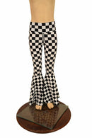 Kids Black & White Check Bell Bottom Flares - Coquetry Clothing