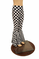 Kids Black & White Check Bell Bottom Flares - Coquetry Clothing
