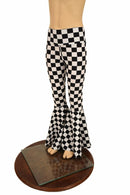 Kids Black & White Check Bell Bottom Flares - Coquetry Clothing