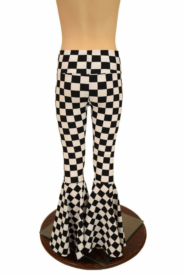 Kids Black & White Check Bell Bottom Flares - 3