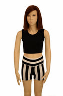 Kids Black & White Shorts - 1