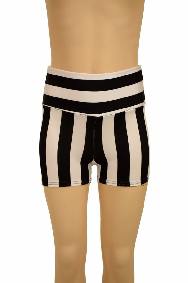 Kids Black & White Shorts - 2