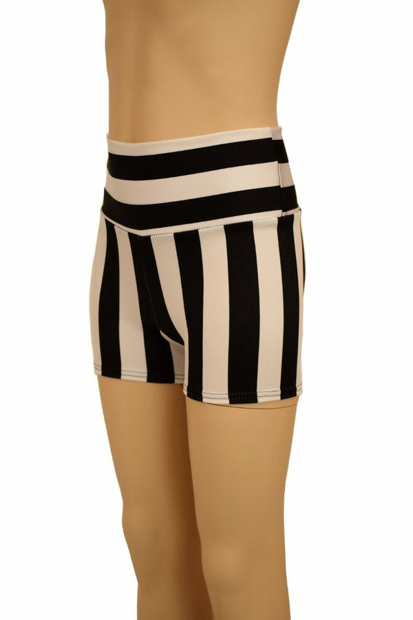Kids Black & White Shorts - 5