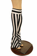 Kids Black & White Stripe Bell Bottom Flares - 2