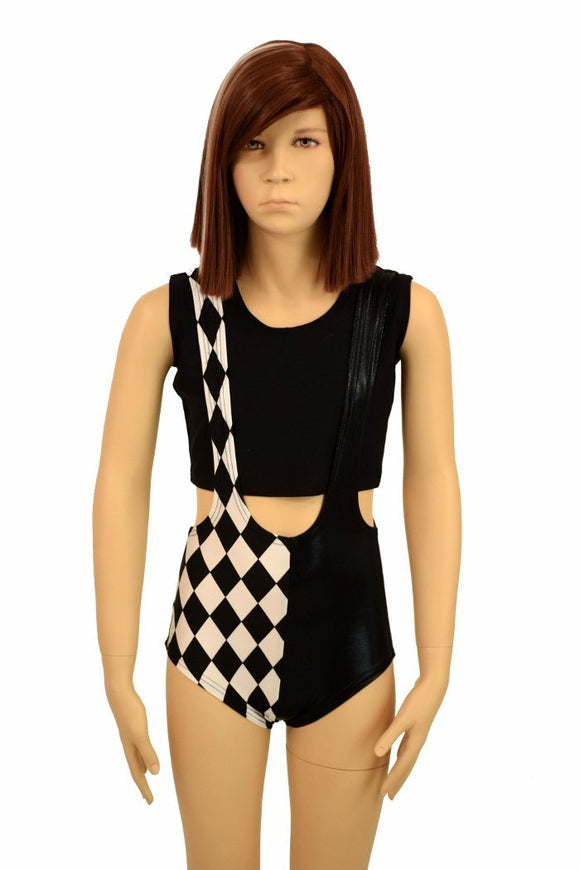 Kids Color Split Suspender Romper - Coquetry Clothing
