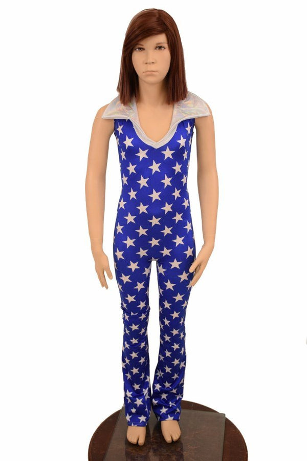 Kids Disco Collar Boot Cut Catsuit - 1