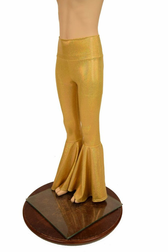 Kids Gold Bell Bottom Flares - Coquetry Clothing