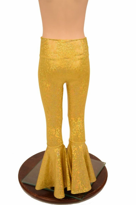 Kids Gold Bell Bottom Flares - Coquetry Clothing