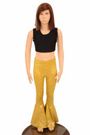 Kids Gold Bell Bottom Flares - Coquetry Clothing