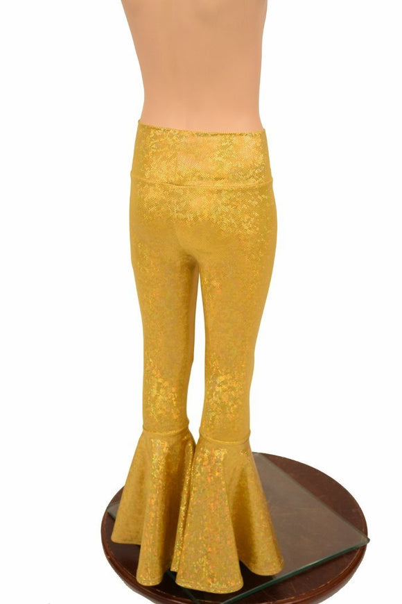 Kids Gold Bell Bottom Flares - Coquetry Clothing