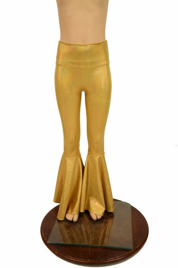 Kids Gold Bell Bottom Flares - Coquetry Clothing