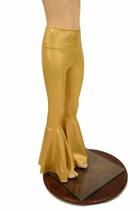 Kids Gold Bell Bottom Flares - Coquetry Clothing
