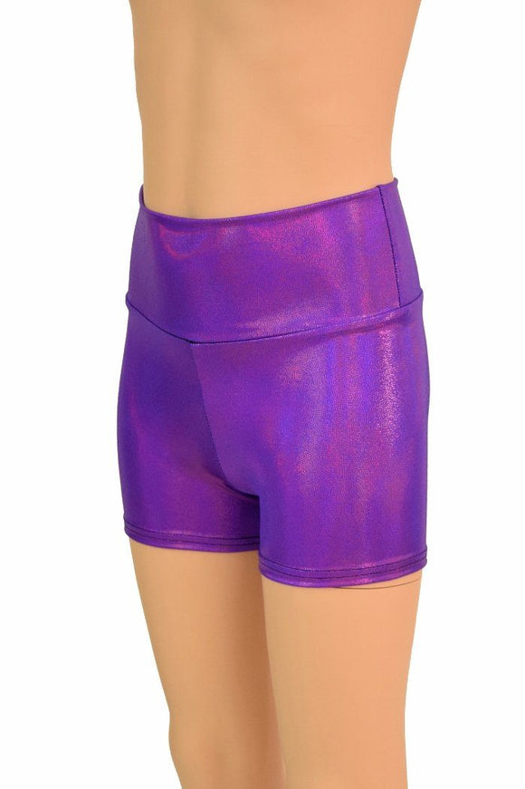 Kids Grape Holo Shorts - Coquetry Clothing