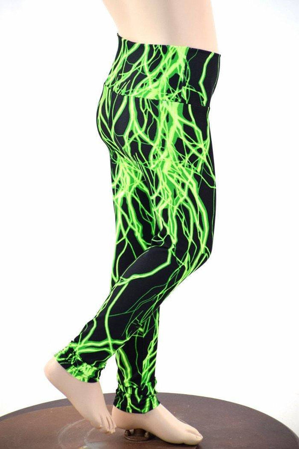 Kids Green Lightning Leggings - 5
