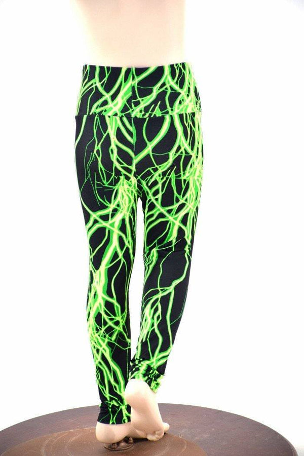 Kids Green Lightning Leggings - 4