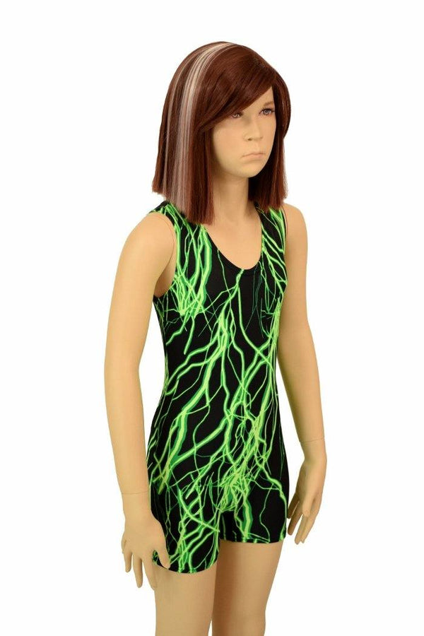 Kids Green Lightning Romper - 2