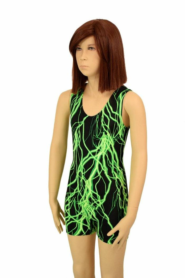 Kids Green Lightning Romper - 4