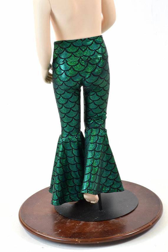 Kids Green Mermaid Flare Pants - 4