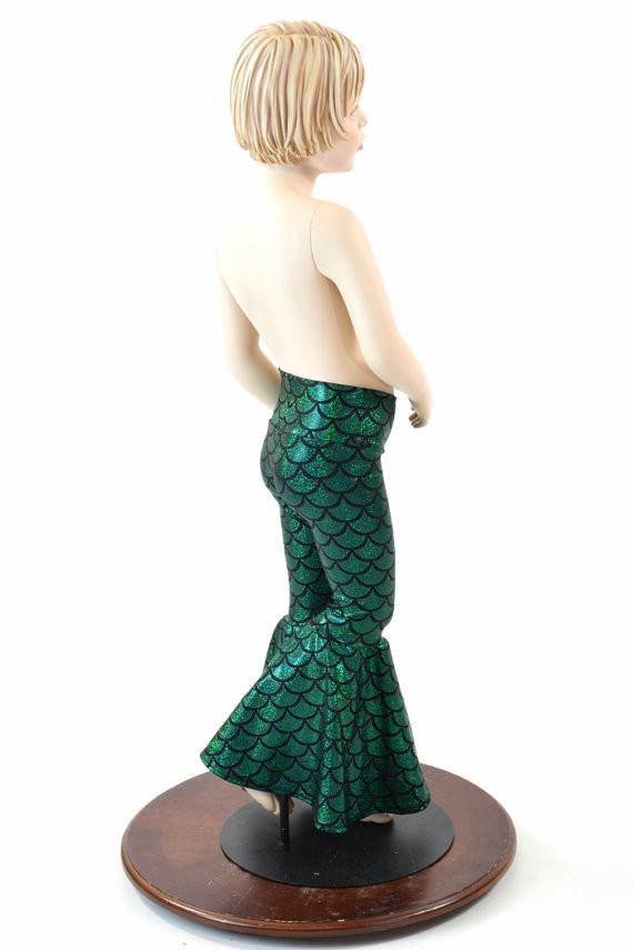 Kids Green Mermaid Flare Pants - 5