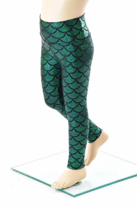 Kids Green Mermaid Leggings - Coquetry Clothing
