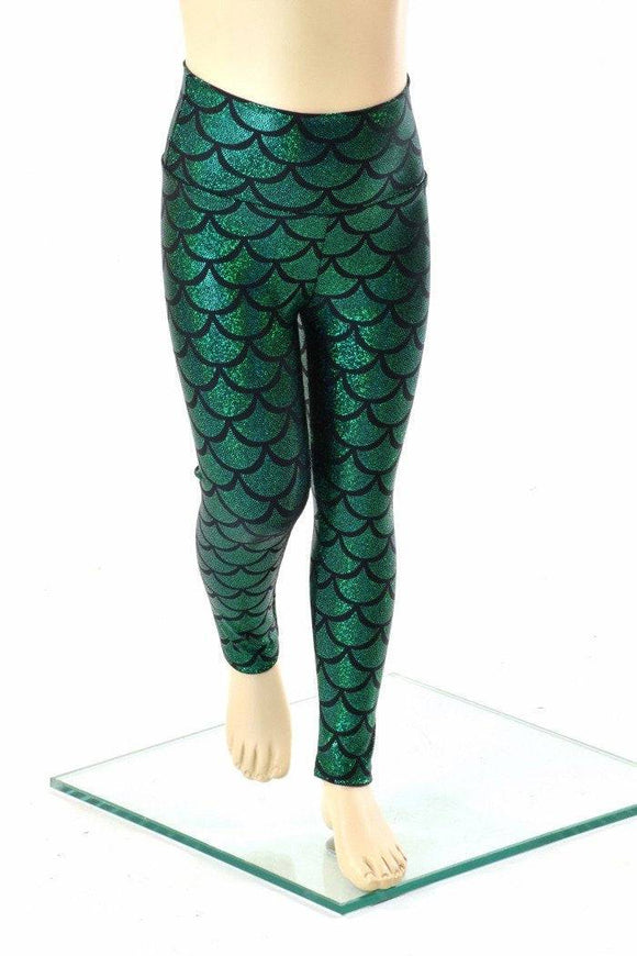 Kids Green Mermaid Leggings - Coquetry Clothing