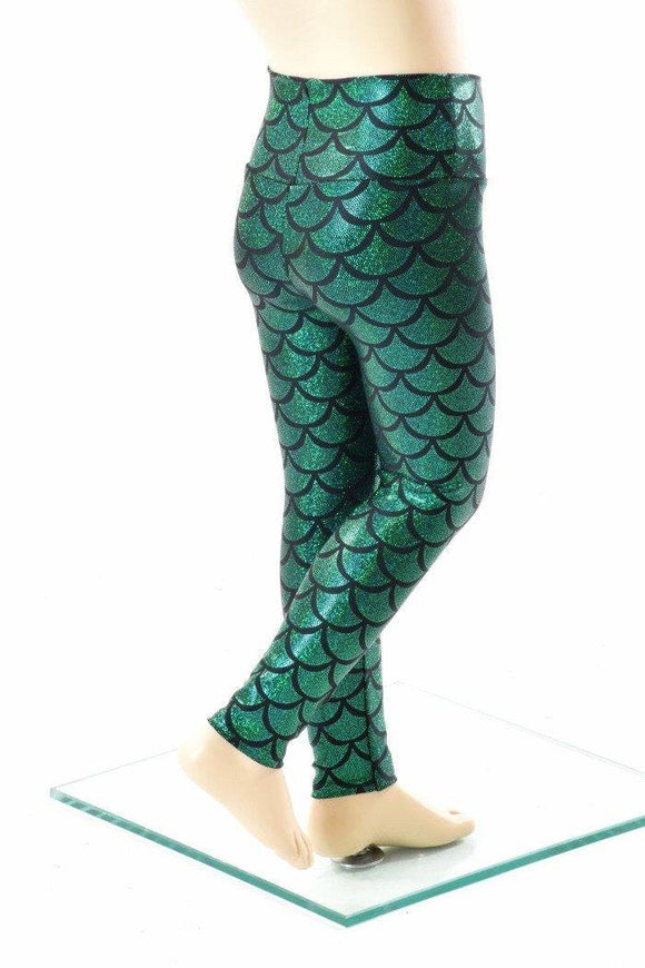 Kids Green Mermaid Leggings - Coquetry Clothing