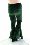 Ready to Ship Kids Green Velvet Flare Pants - 4