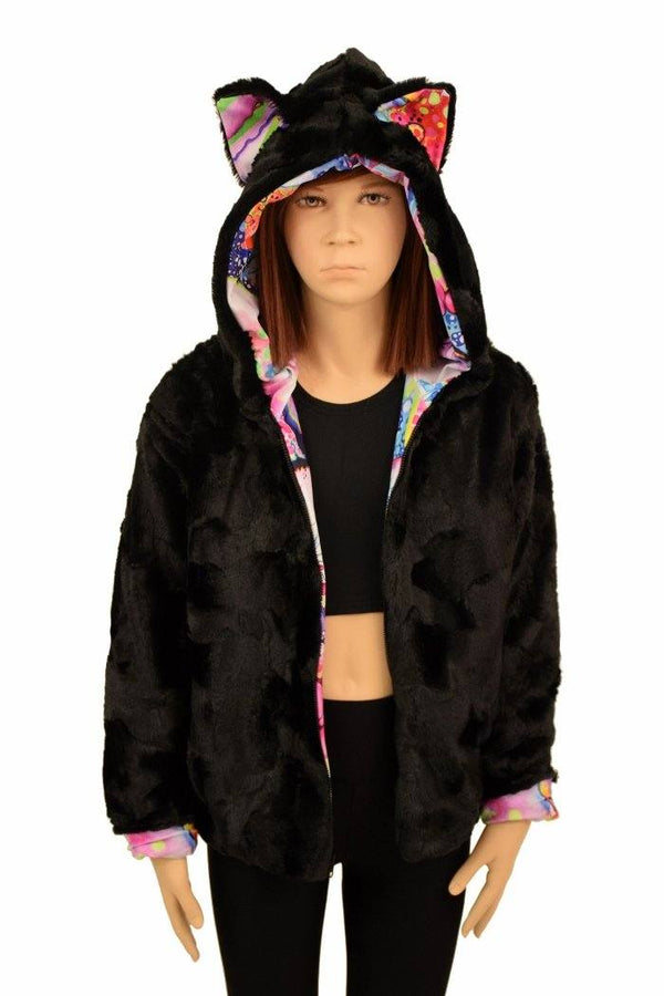 Kids Minky Cat Ear Jacket - 4