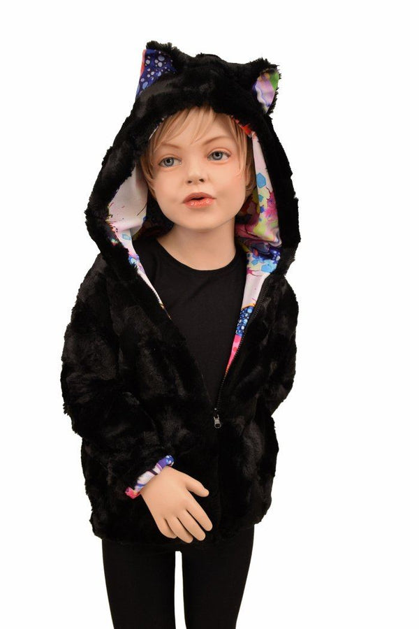Kids Minky Cat Ear Jacket - 1