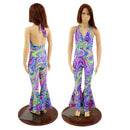 Kids Neon UV Glow Monroe Style Bell Bottom Catsuit in Glow Worm - Coquetry Clothing