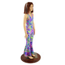Kids Neon UV Glow Monroe Style Bell Bottom Catsuit in Glow Worm - Coquetry Clothing