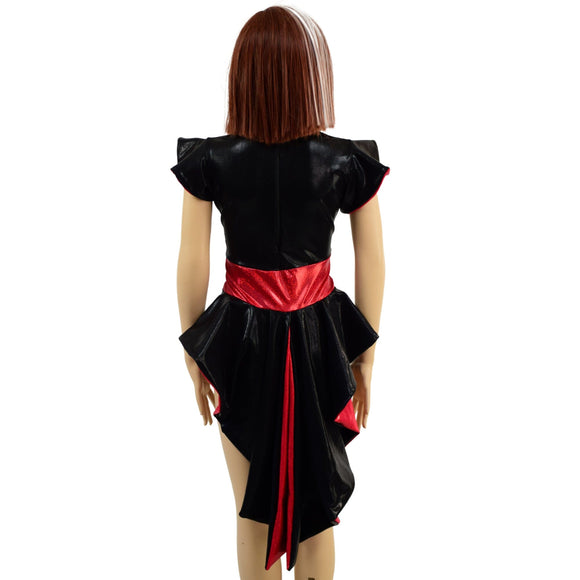 Kids Red and Black Tuxedo Style Romper - Coquetry Clothing