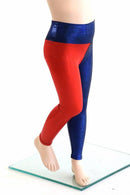 Kids Red & Blue Harlequin Leggings - Coquetry Clothing
