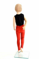 Kids Red Sparkly Jewel Leggings - Coquetry Clothing