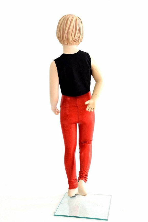 Kids Red Sparkly Jewel Leggings - Coquetry Clothing