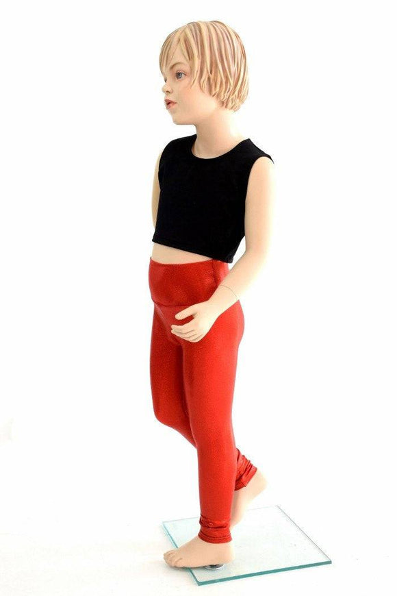 Kids Red Sparkly Jewel Leggings - Coquetry Clothing
