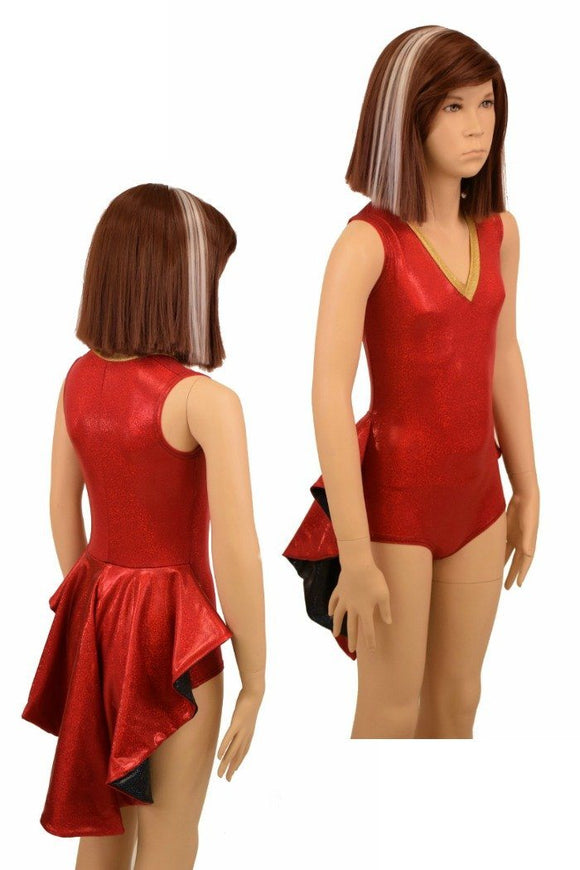 Kids Red Tuxedo Style Romper - Coquetry Clothing
